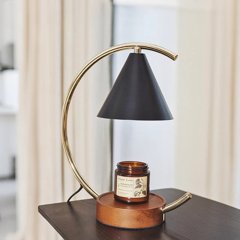 Lunaviax Duftlampe | Dimmbarer Duftwachswärmer mit Holzsockel