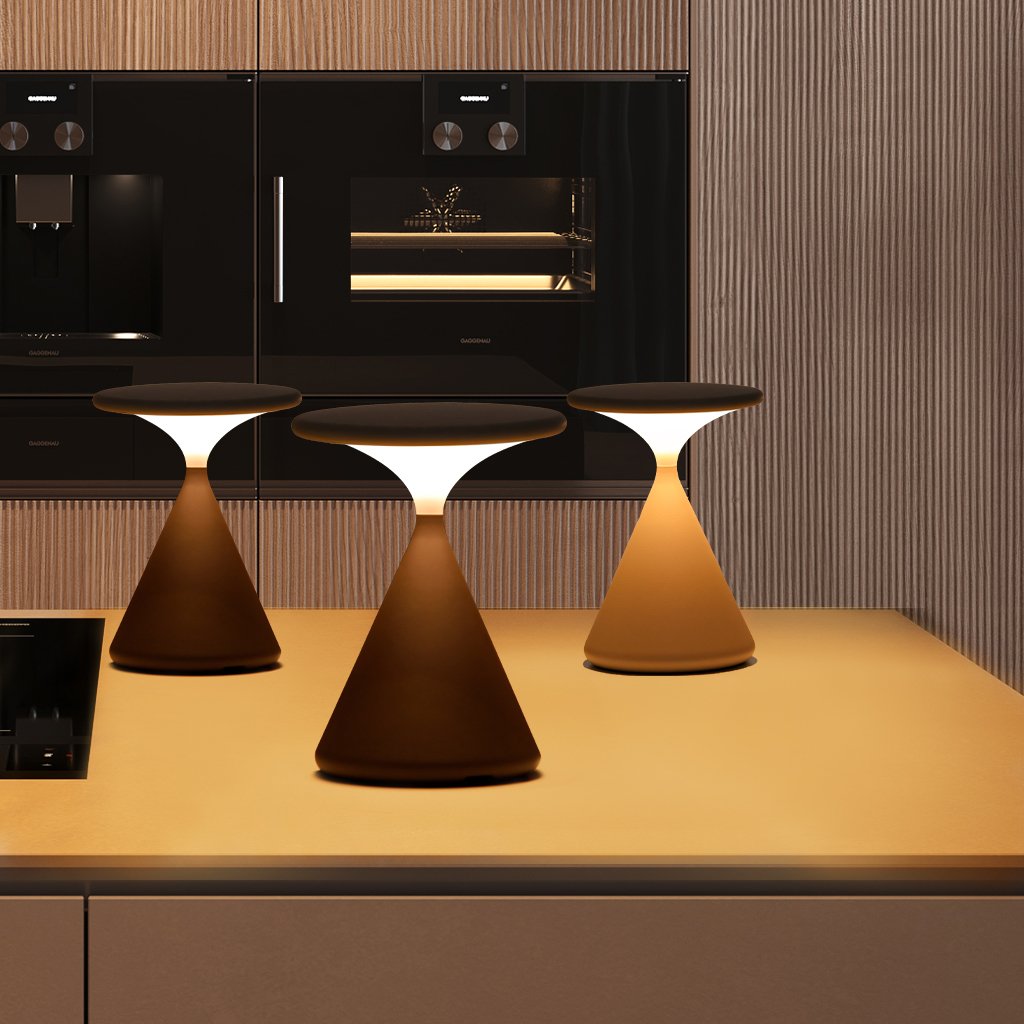 AeronGlow Tischleuchte | Kabellose LED Lampe dimmbar im Sanduhr Design