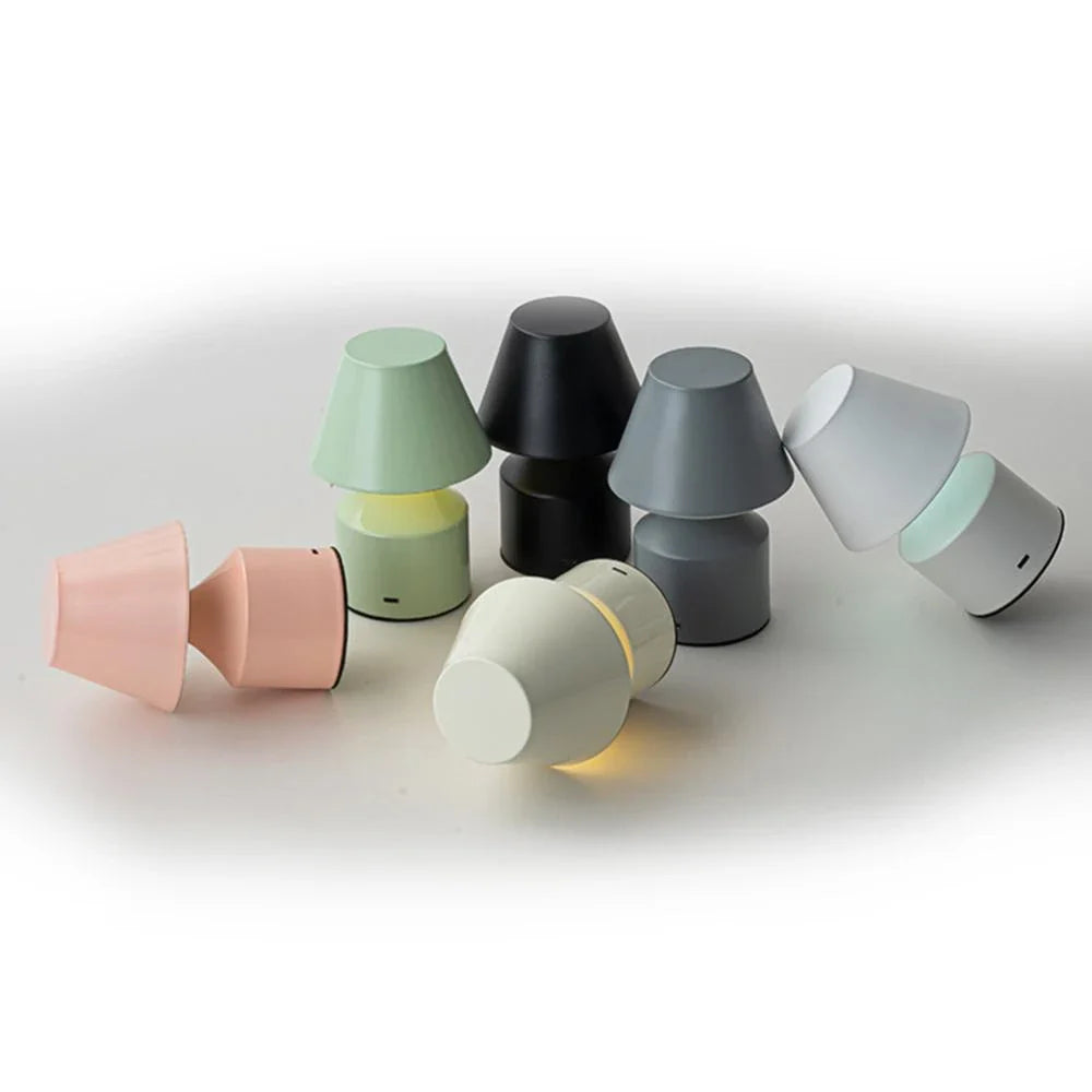 Lunavo Tischlampe | Minimalistische LED Lampe dimmbar mit Touch Funktion