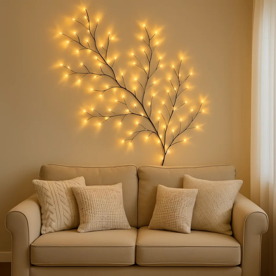 Sylvéra Lichterranke | LED-Weidenranke mit Fernbedienung