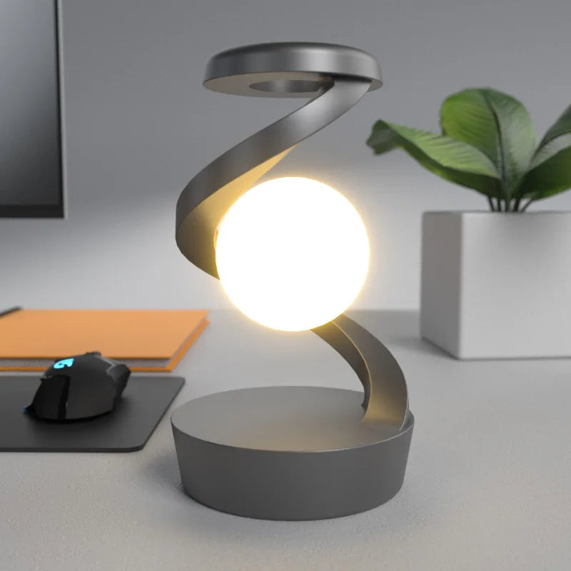 HaloSpira Tischlampe | LED Spiral Lampe mit Touch & Wireless Ladepad