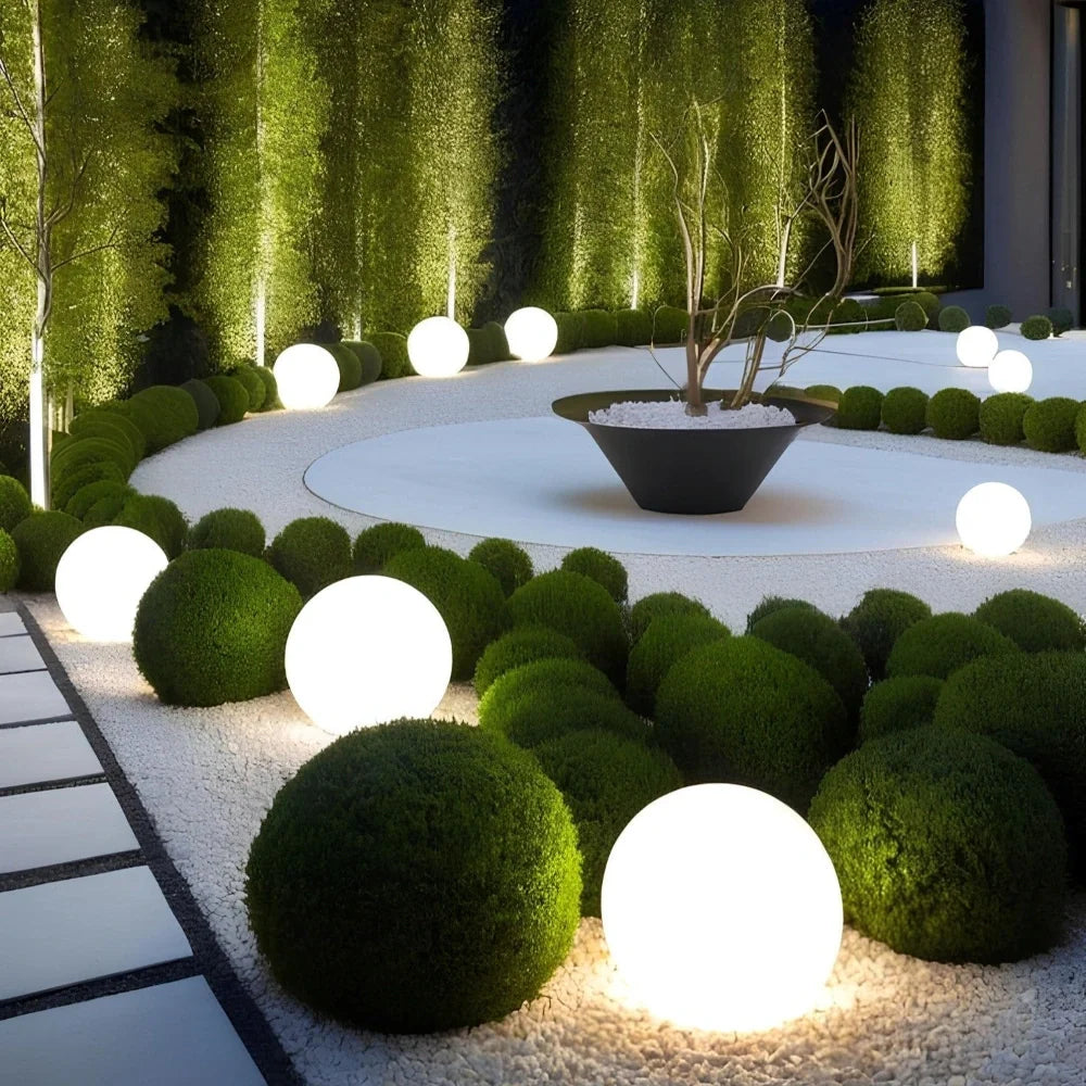 LunaSphere Gartenleuchte | LED Kugel Licht mit Farbwechsel & Fernbedienung
