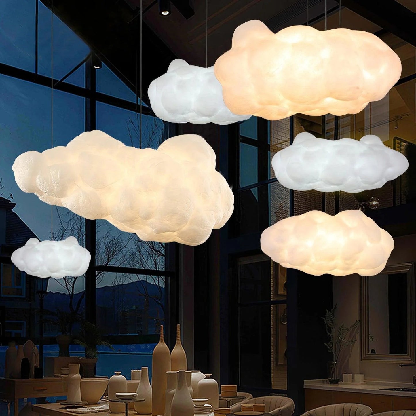 Suspension Luféria | LED 9W 3000K | Nuage Textile Artistique