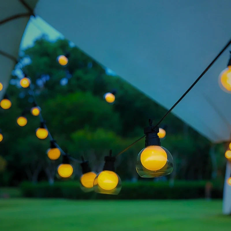 AurynLight Solar Lichterkette | Warmweiße LED Außenbeleuchtung mit USB