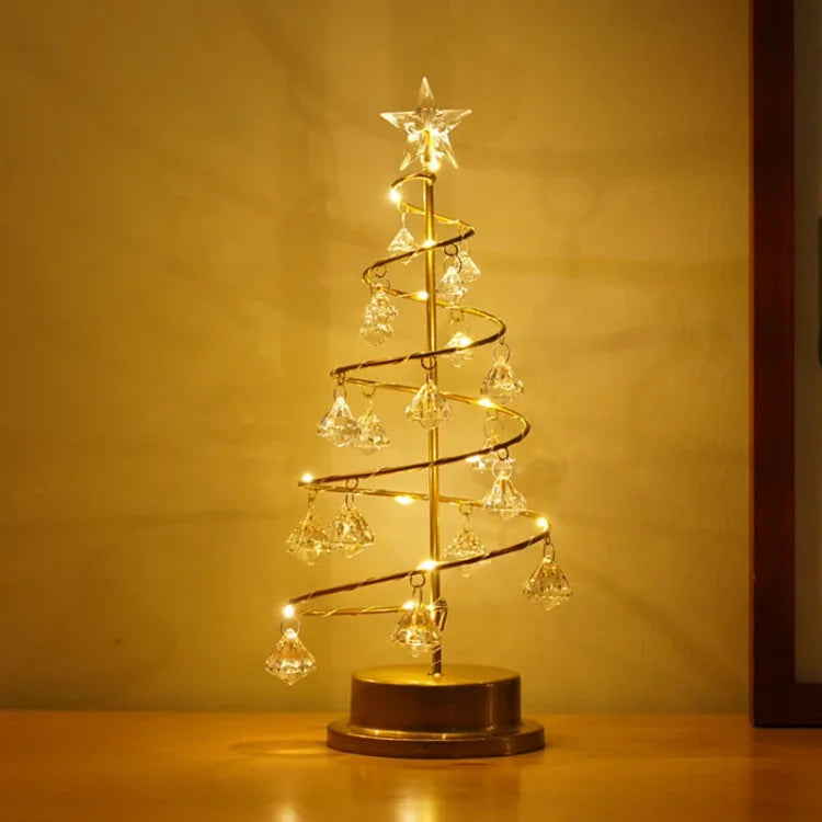 GlanzTanne Weihnachtsbaum | Eleganter LED Deko Baum mit Kristall Anhängern