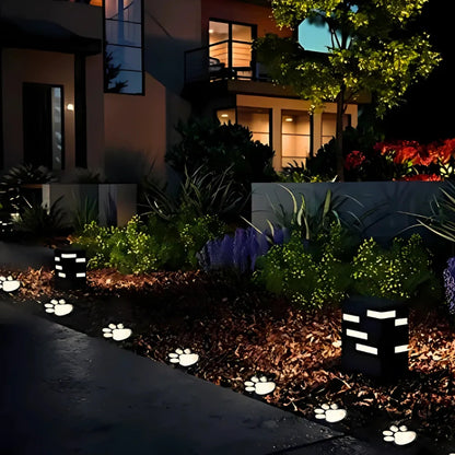 LumiPaw Solarlicht | LED Gartenleuchte mit Pfotenmotiv warmweiß
