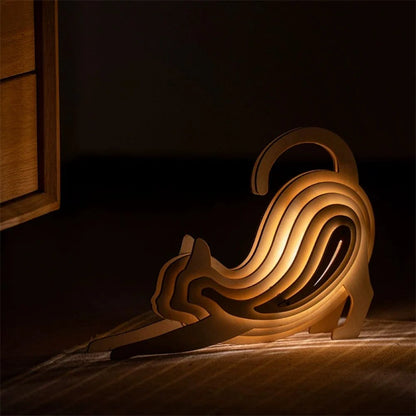 LumoTale Holzleuchte | Handgemachte 3D Tierlampe mit Sensor