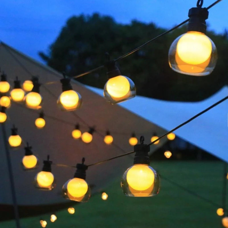 AurynLight Solar Lichterkette | Warmweiße LED Außenbeleuchtung mit USB