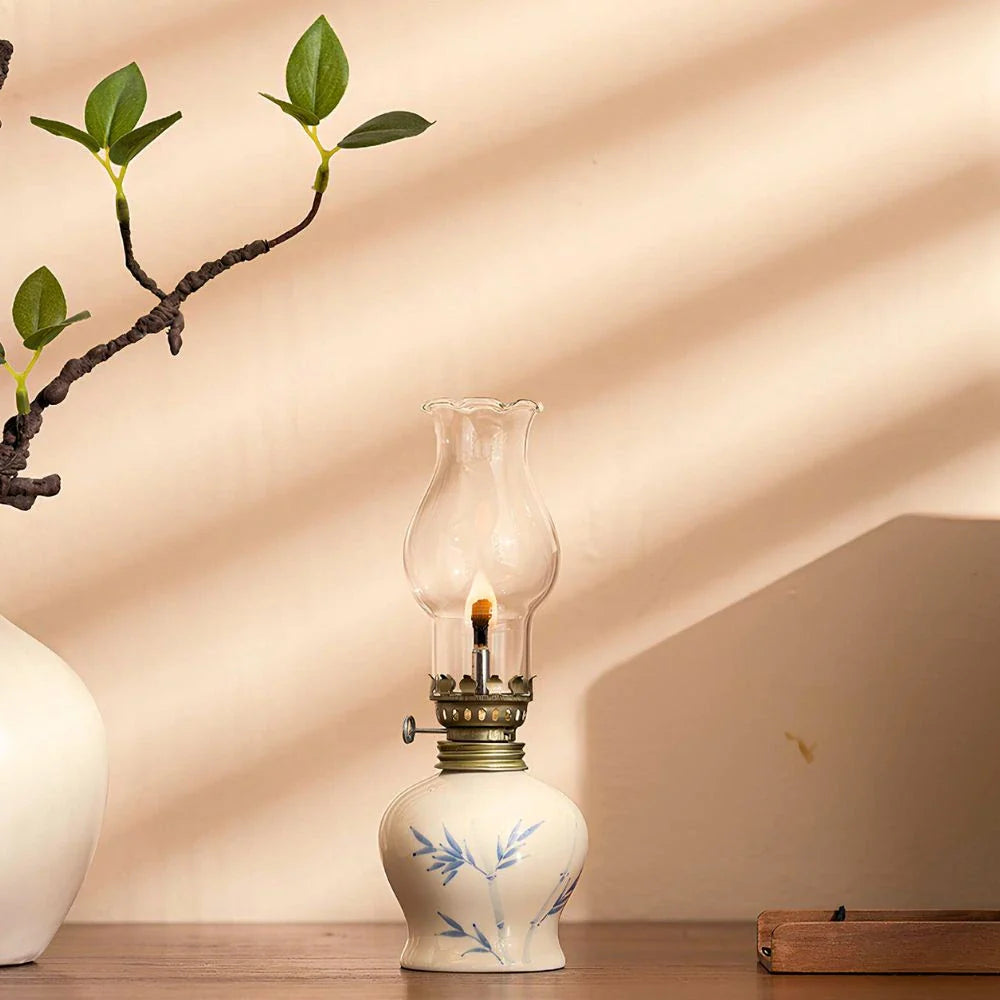 Lunara Flammenlicht | Keramik Öllampe mit regulierbarer Flamme