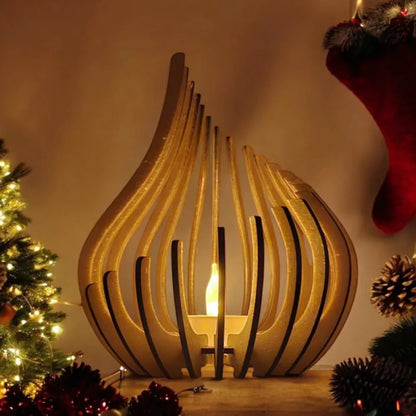 Lunaria Kerzenständer aus Holz | Natürliche Wohn Deko