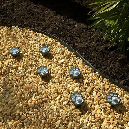 LumiPaw Solarlicht | LED Gartenleuchte mit Pfotenmotiv warmweiß