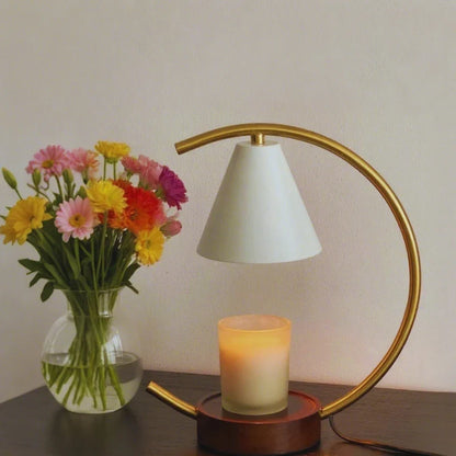 Lunaviax Duftlampe | Dimmbarer Duftwachswärmer mit Holzsockel