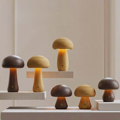 Sylvara Tischlampe | Handgemachte Holz Lampe dimmbar & kabellos