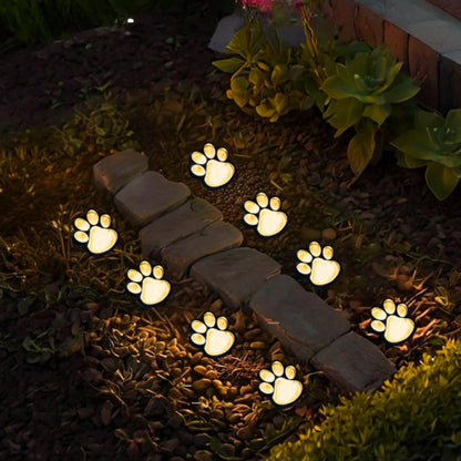 LumiPaw Solarlicht | LED Gartenleuchte mit Pfotenmotiv warmweiß