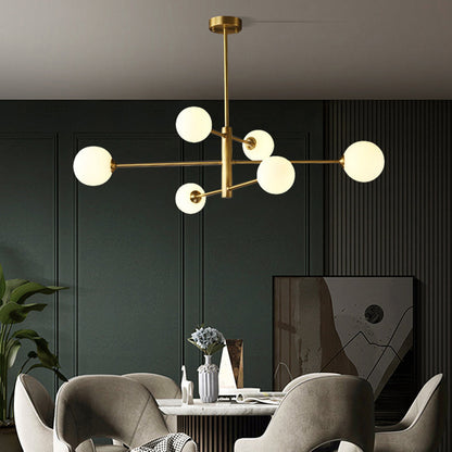 Suspension Cyvoria | G9 LED IP20 110–240V | Sphères Verre & Cuivre Noir/Cuivre