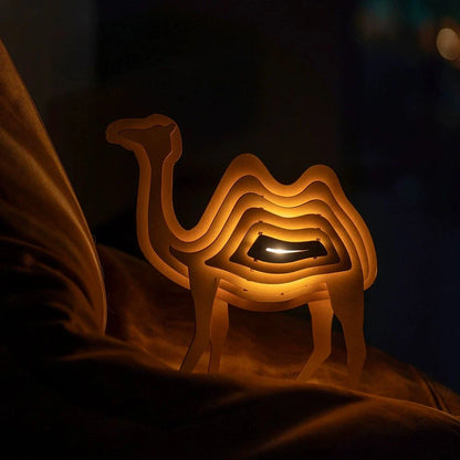 LumoTale Holzleuchte | Handgemachte 3D Tierlampe mit Sensor