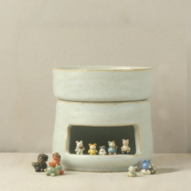 AromaLuna Aroma Diffusor | Keramik Duftlampe mit LED Licht