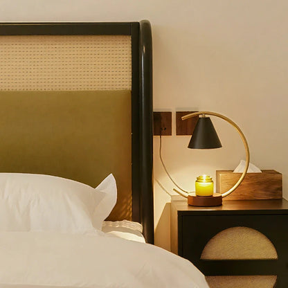 Lunaviax Duftlampe | Dimmbarer Duftwachswärmer mit Holzsockel