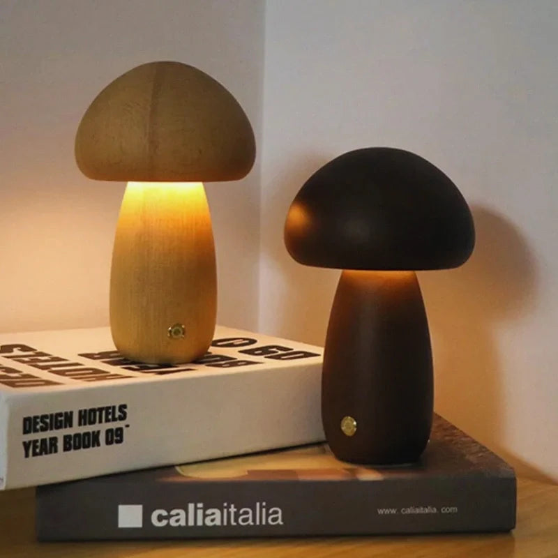 Sylvara Tischlampe | Handgemachte Holz Lampe dimmbar & kabellos