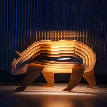 LumoTale Holzleuchte | Handgemachte 3D Tierlampe mit Sensor