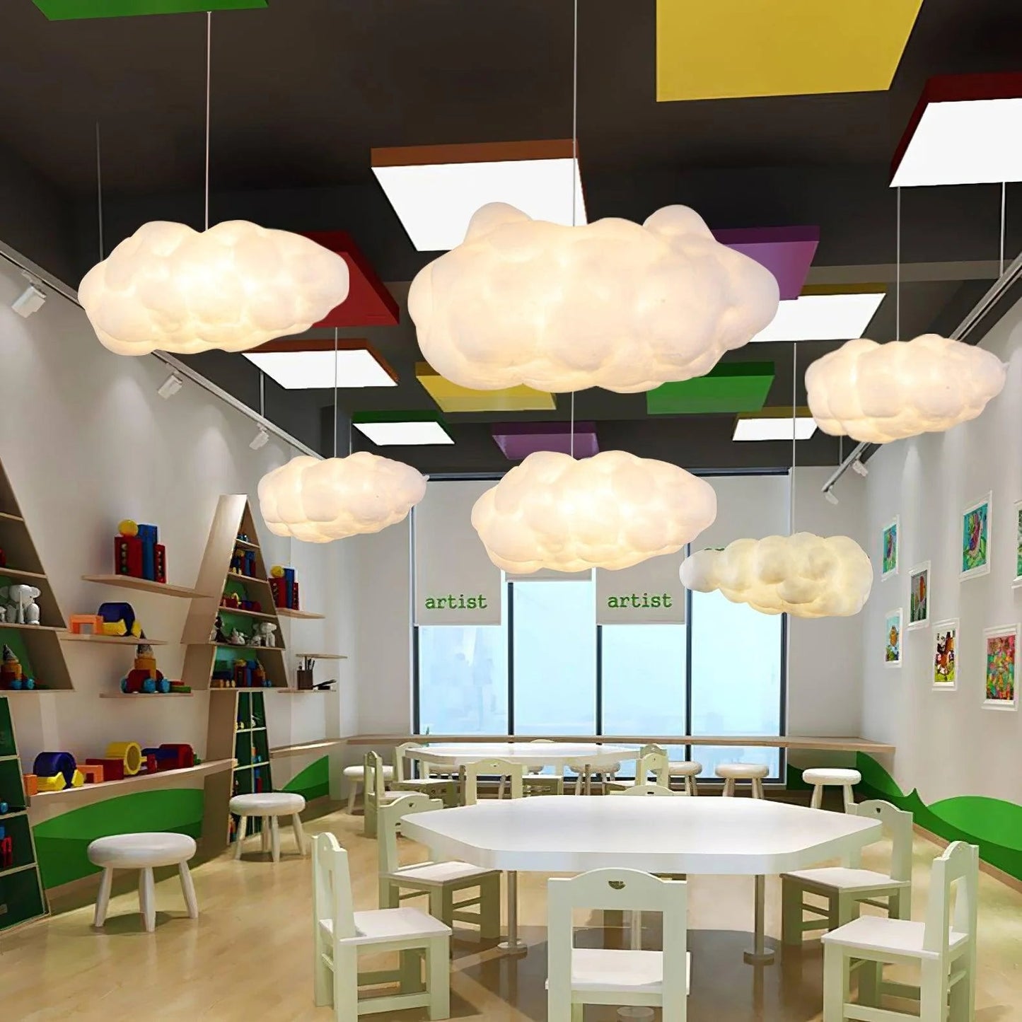 Suspension Luféria | LED 9W 3000K | Nuage Textile Artistique