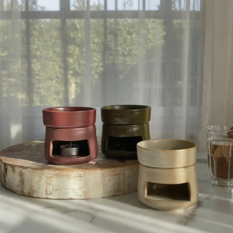 AromaLuna Aroma Diffusor | Keramik Duftlampe mit LED Licht