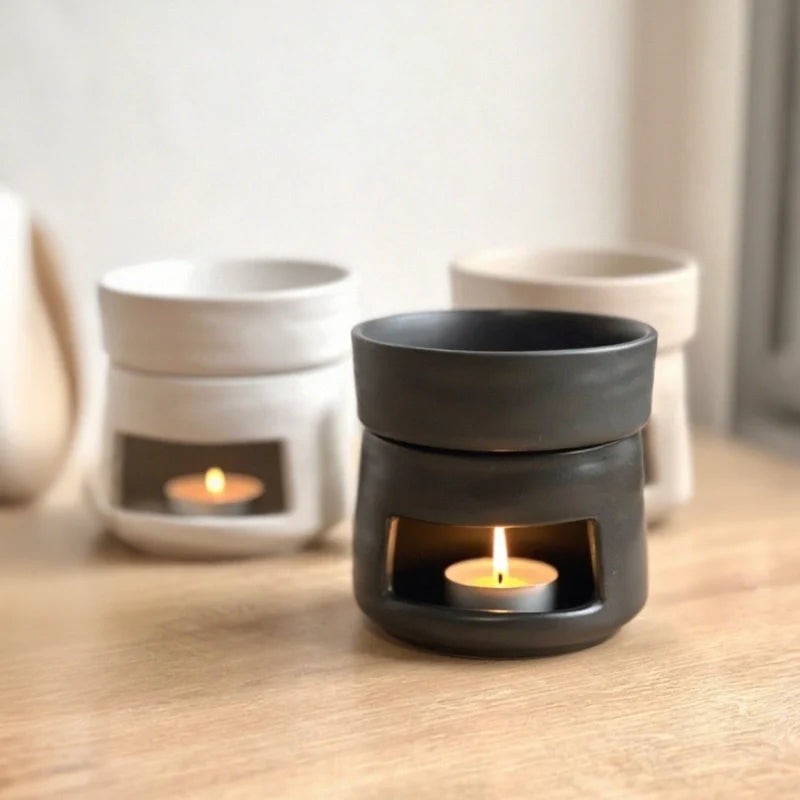 AromaLuna Aroma Diffusor | Keramik Duftlampe mit LED Licht