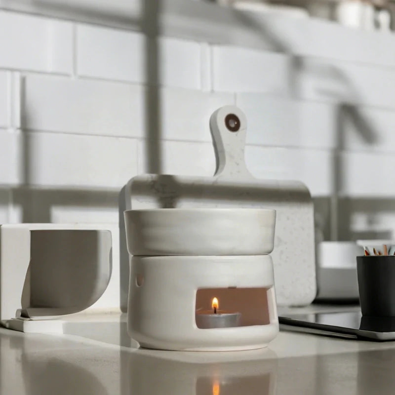 AromaLuna Aroma Diffusor | Keramik Duftlampe mit LED Licht