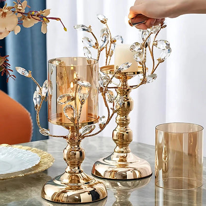 Auralyn Kerzenhalter | Kristallglas Deko Kerzenständer Vintage
