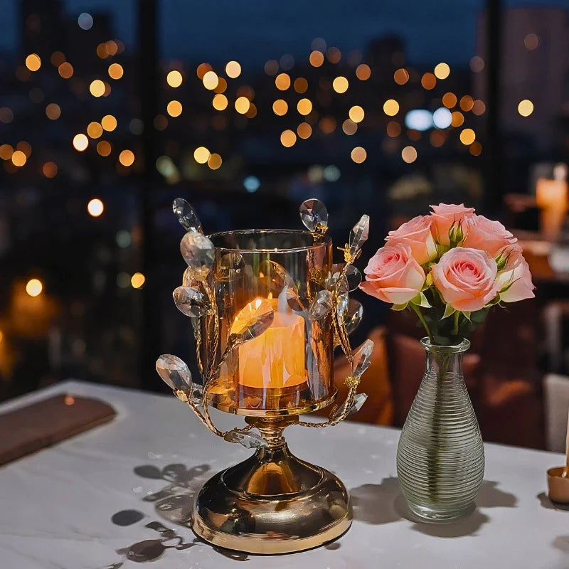 Auralyn Kerzenhalter | Kristallglas Deko Kerzenständer Vintage