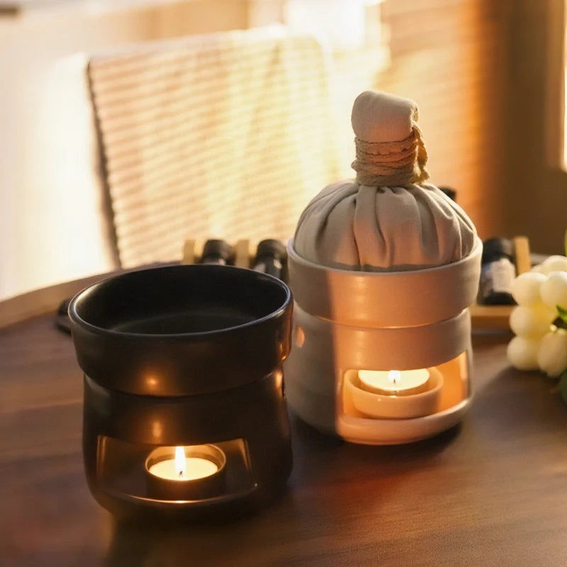 AromaLuna Aroma Diffusor | Keramik Duftlampe mit LED Licht