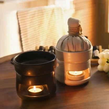 AromaLuna Aroma Diffusor | Keramik Duftlampe mit LED Licht