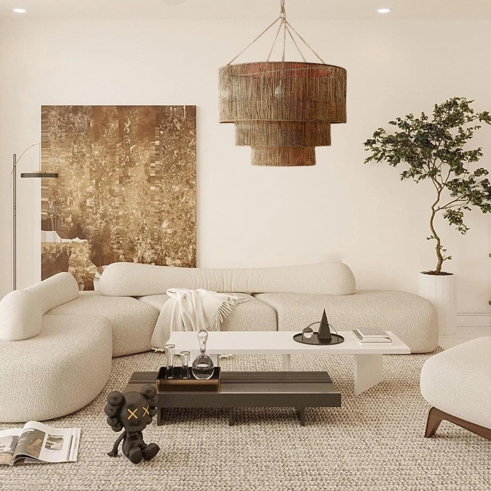 Suspension Hanéora | Douille E27 Chanvre Tressé Main | Bohème Réglable