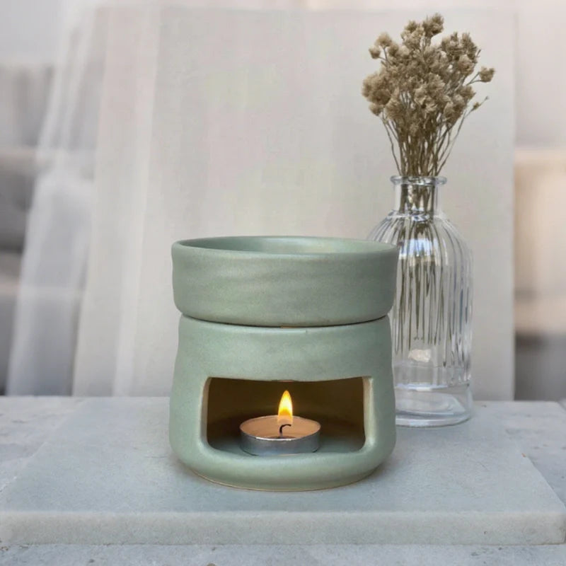 AromaLuna Aroma Diffusor | Keramik Duftlampe mit LED Licht