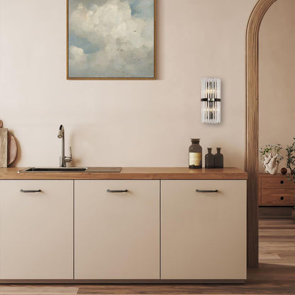 Applique Murale Élyndor | G9/E14 9W 3000K | Acier Inox & Cristal Luxe