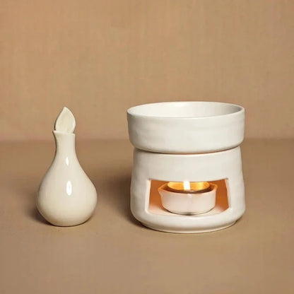 AromaLuna Aroma Diffusor | Keramik Duftlampe mit LED Licht