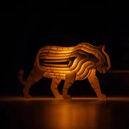 LumoTale Holzleuchte | Handgemachte 3D Tierlampe mit Sensor
