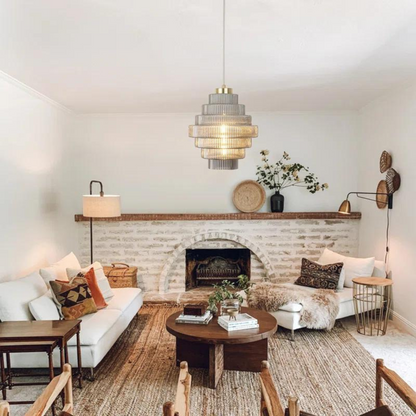 Suspension Ormévia | Douille E27 Verre & Laiton Poli | Câble Réglable Style Rétro Chic