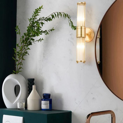 Applique Murale Virelia | Douille G9 Dimmable | Métal & Verre