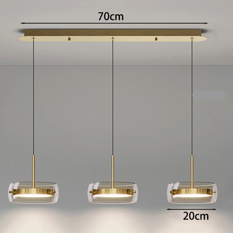Suspension Arvéon | LED Dimmable 3000K–6000K + Télécommande | Verre Cylindrique Premium