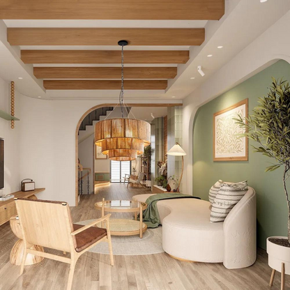 Suspension Hanéora | Douille E27 Chanvre Tressé Main | Bohème Réglable