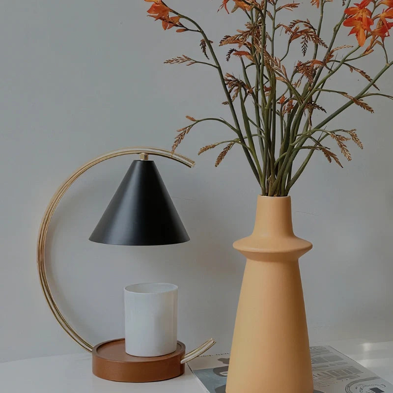 Lunaviax Duftlampe | Dimmbarer Duftwachswärmer mit Holzsockel