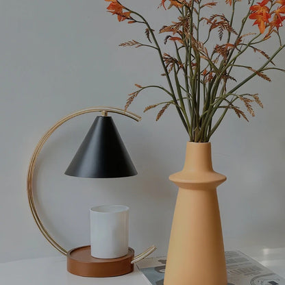 Lunaviax Duftlampe | Dimmbarer Duftwachswärmer mit Holzsockel