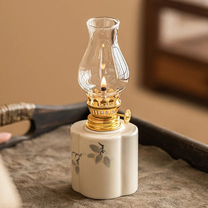 Lunara Flammenlicht | Keramik Öllampe mit regulierbarer Flamme