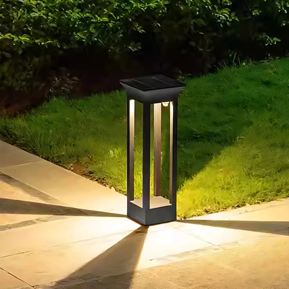 LumaPillar Außenleuchte | Solar LED Säule aus Aluminium mit Sensor