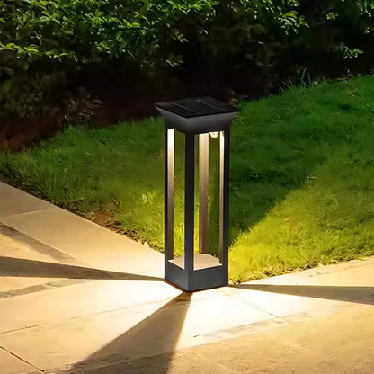 LumaPillar Außenleuchte | Solar LED Säule aus Aluminium mit Sensor