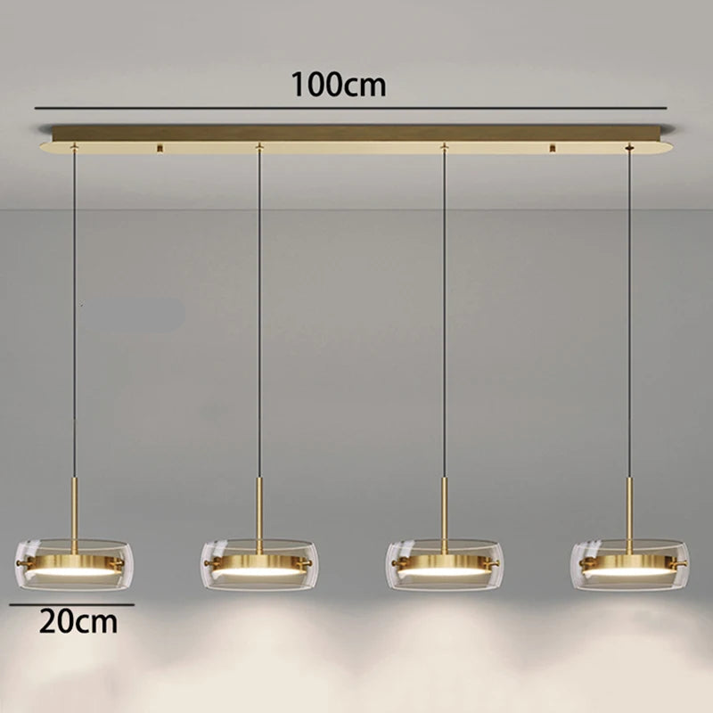Suspension Arvéon | LED Dimmable 3000K–6000K + Télécommande | Verre Cylindrique Premium