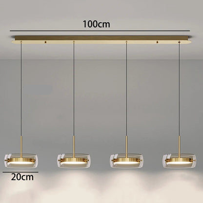 Suspension Arvéon | LED Dimmable 3000K–6000K + Télécommande | Verre Cylindrique Premium