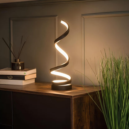 Heliora Tischlampe | Dimmable LED Spiral Lampe modern mit 3 Lichtfarben