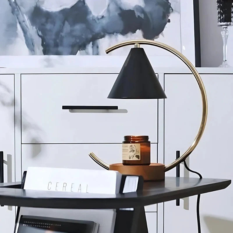 Lunaviax Duftlampe | Dimmbarer Duftwachswärmer mit Holzsockel